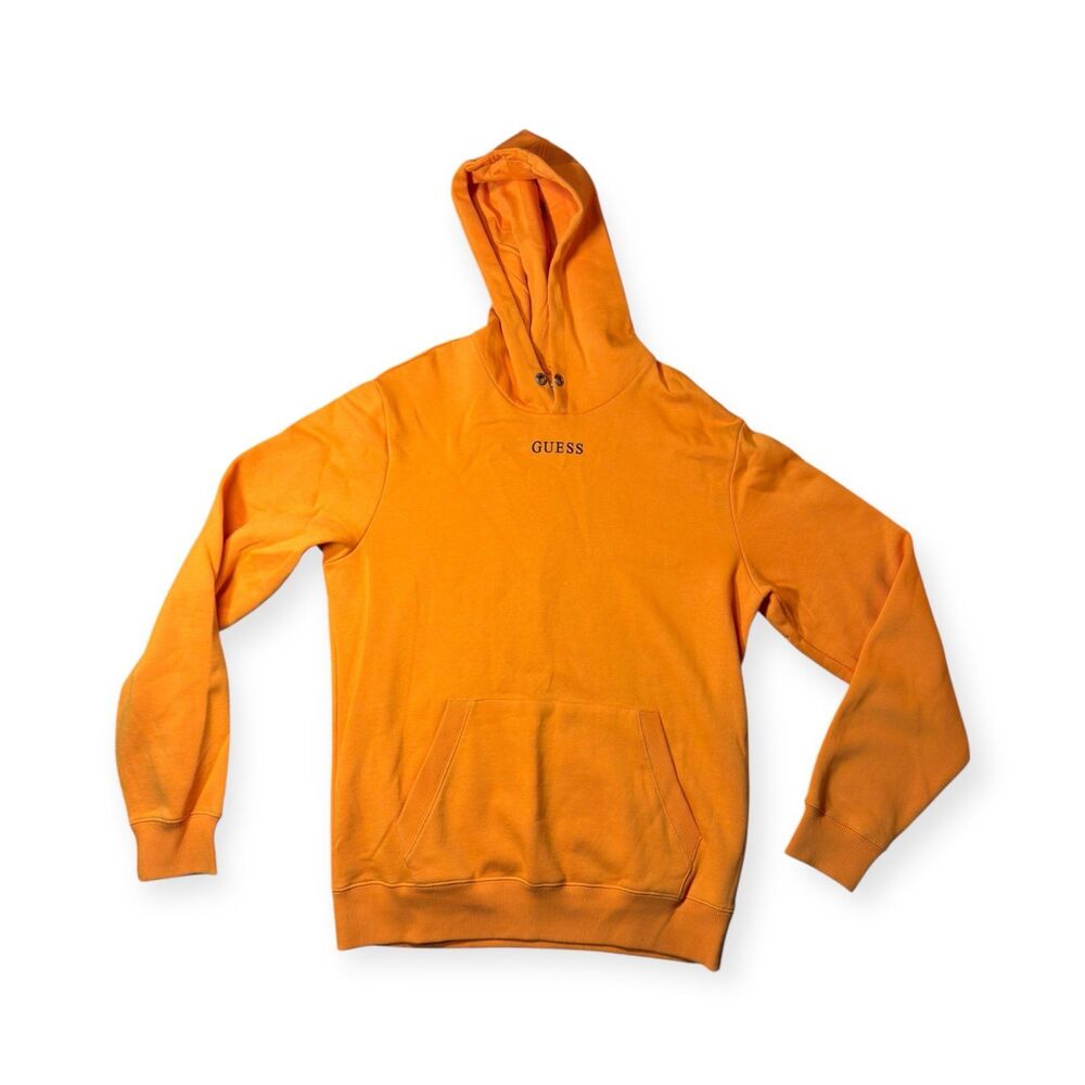 Guess Orange Hoodie Eco Roy Embroidered Logo Size‎ Medium Hoodie Y2K